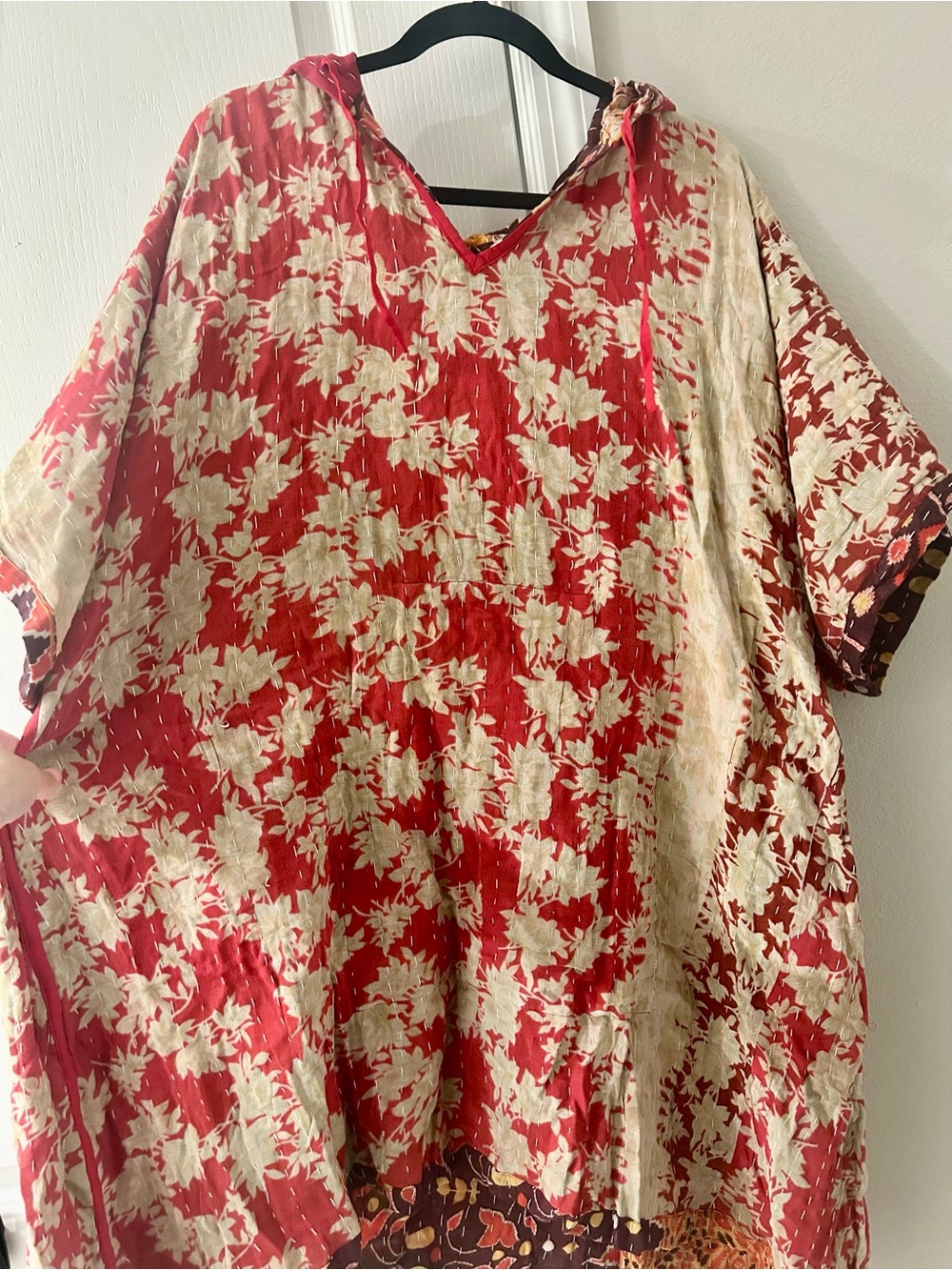 Kantha Floral Hoodie Dress-One Size - Picture 8 of 10